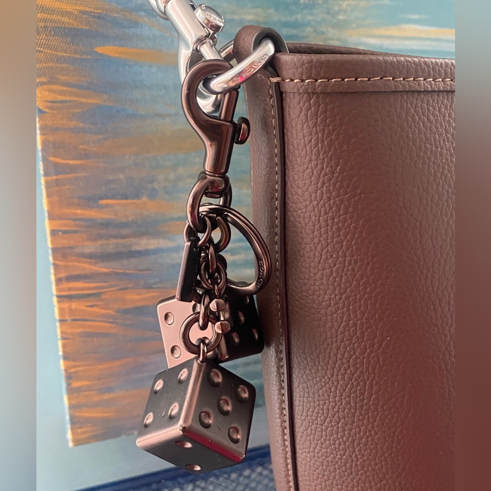 Coach Black Dice Keychain